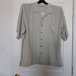 Tommy Bahama 100% Silk Shirt Men's Button Up Size Large Read Description
